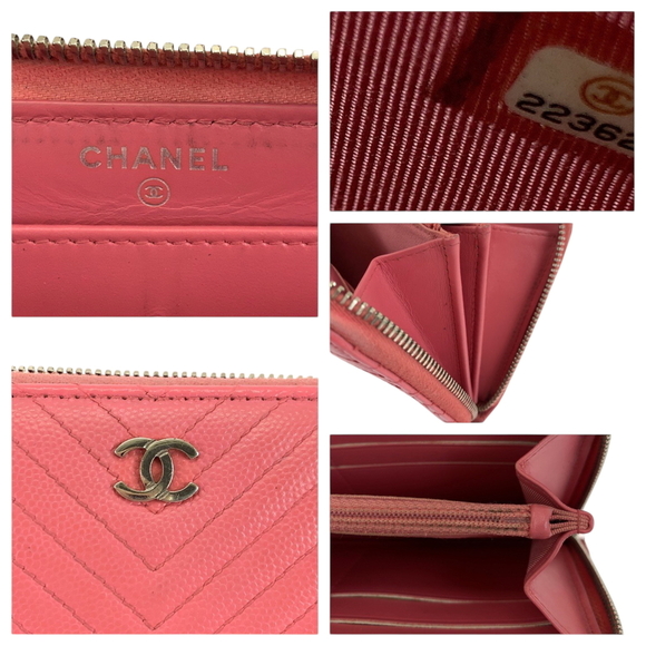 CHANEL Pink Caviar Leather Logo Wallet - Picture 5 of 10